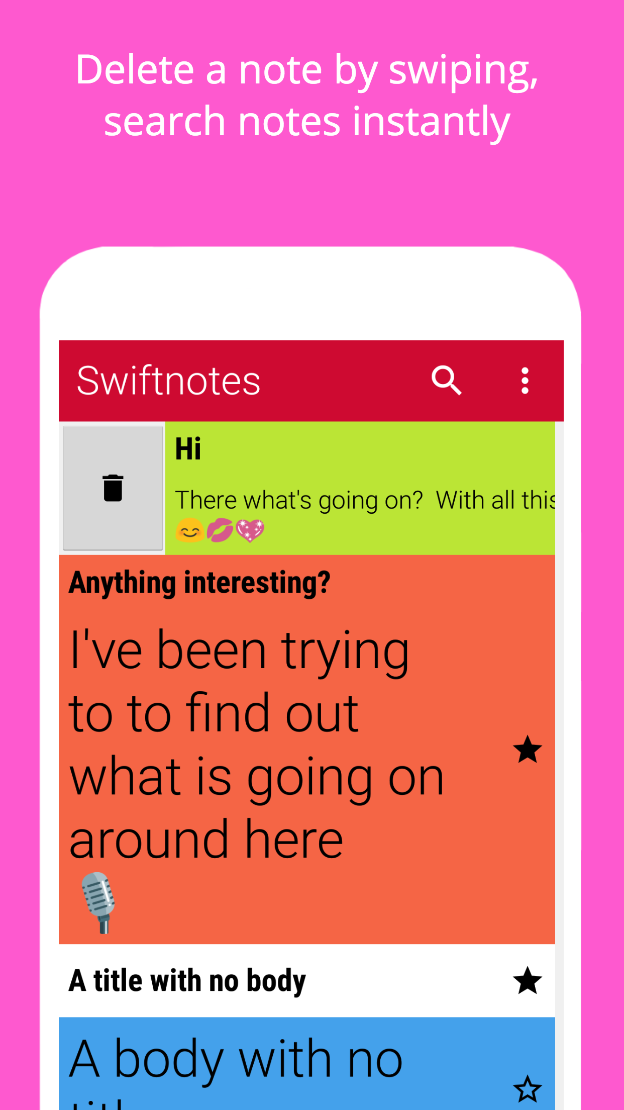 Swiftnotes – Port of Native Android App to Codename One Iphone (Ios), Windows and Javascript Targets